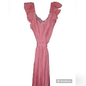 VINTAGE 1982 Aria Argent Pink Floor Length Princess Dress, Size 12